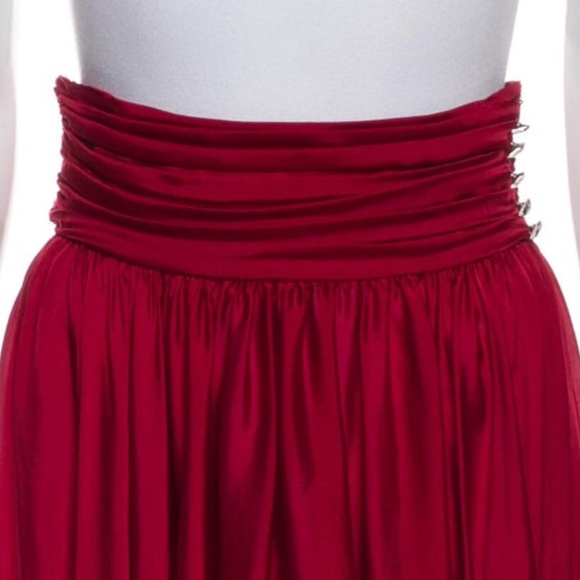 Alexandre Vauthier Red Featherweight 100% Silk Knee-Length Skirt * NEW * 65% OFF - Picture 5 of 8